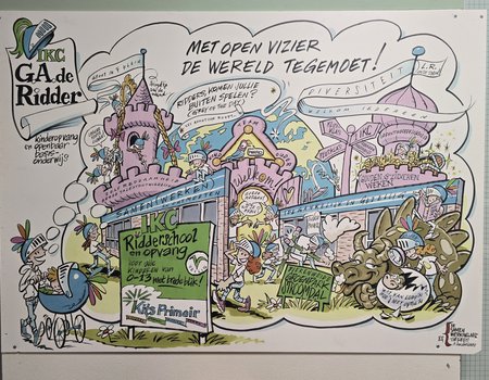 tekening praatplaat school G.A. de Ridder