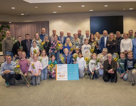 de kinderraadsleden 2025/2026, kinderburgemeester, burgemeester, raads- en commissieleden en wethouders